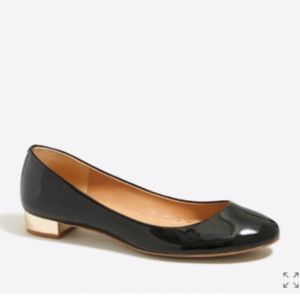 J. Crew Janey Patent Leather Gold Metallic Flats